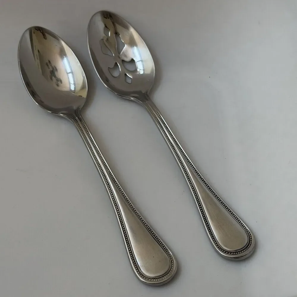 8pc Towle Beaded Antique Stainless Flatware 18/10 China Knives Spoons Forks
